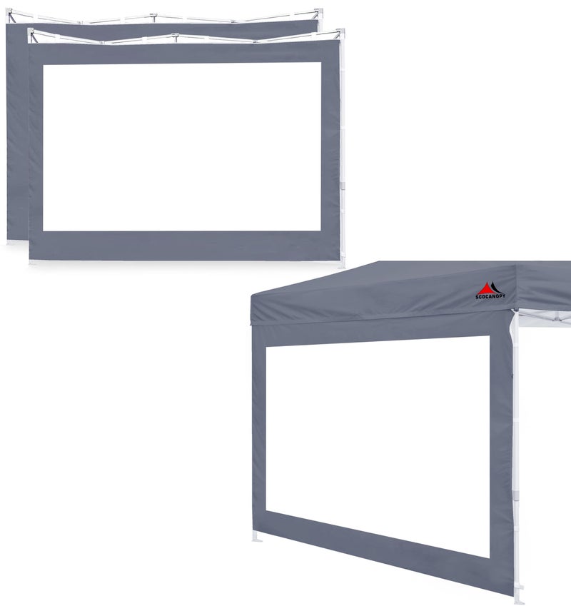 SCOCANOPY Clear Window Sidewall for 10x10 Canopy Frame, 3 Pack Sunwalls Only,(Dark Grey) - Image 1
